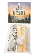 Kit - Blessings Smudge Kit - Sage with Lavender, Selenite, Quartz, Palo Santo - CK121