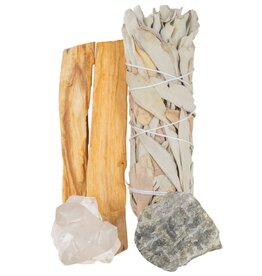 Kit - Anti Stress Anxiety Crystals - Sage / Palo - RQ, Bk Tourm, Lepi - CK101