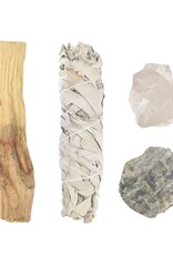Kit - Anti Stress Anxiety Crystals - Sage / Palo - RQ, Bk Tourm, Lepi - CK101