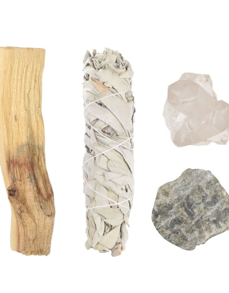 Kit - Anti Stress Anxiety Crystals - Sage / Palo - RQ, Bk Tourm, Lepi - CK101