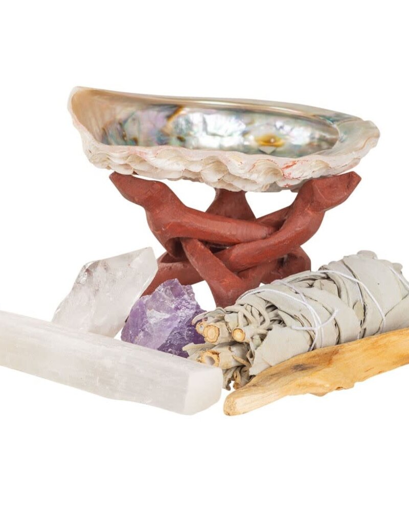 Kit - Unburden - Selenite, Clear Quartz, Citrine, Amethyst, Abalone Shell, Stand, Sage, and Palo Santo -  CK112