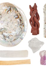 Kit - Unburden - Selenite, Clear Quartz, Citrine, Amethyst, Abalone Shell, Stand, Sage, and Palo Santo -  CK112