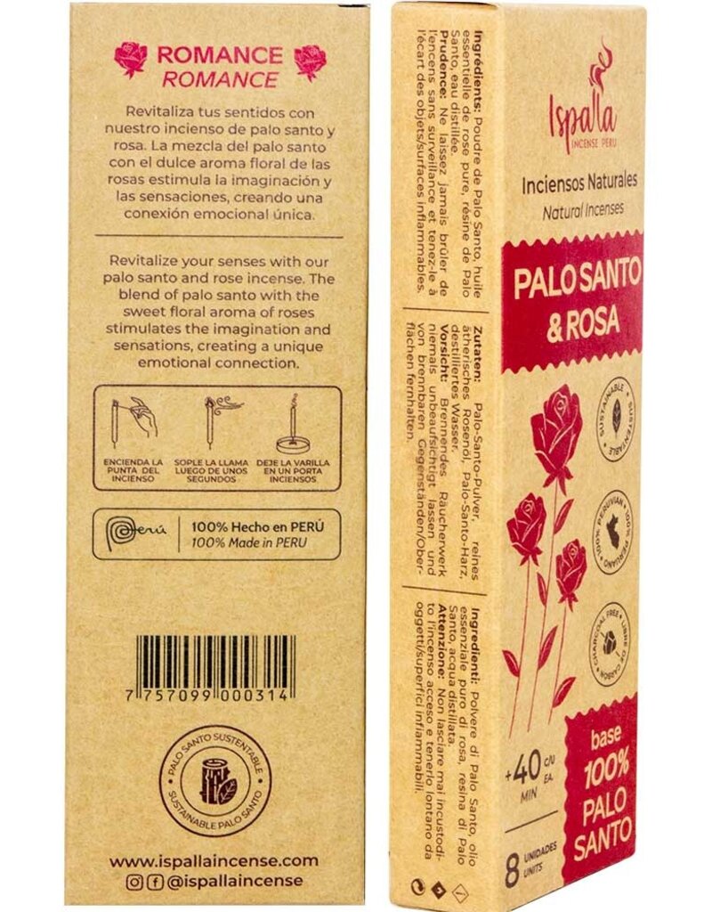Incense - Ispalla Natural Palo Santo & Rose - 73167