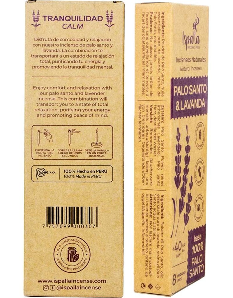 Ispalla Natural Palo Santo & Lavender Incense