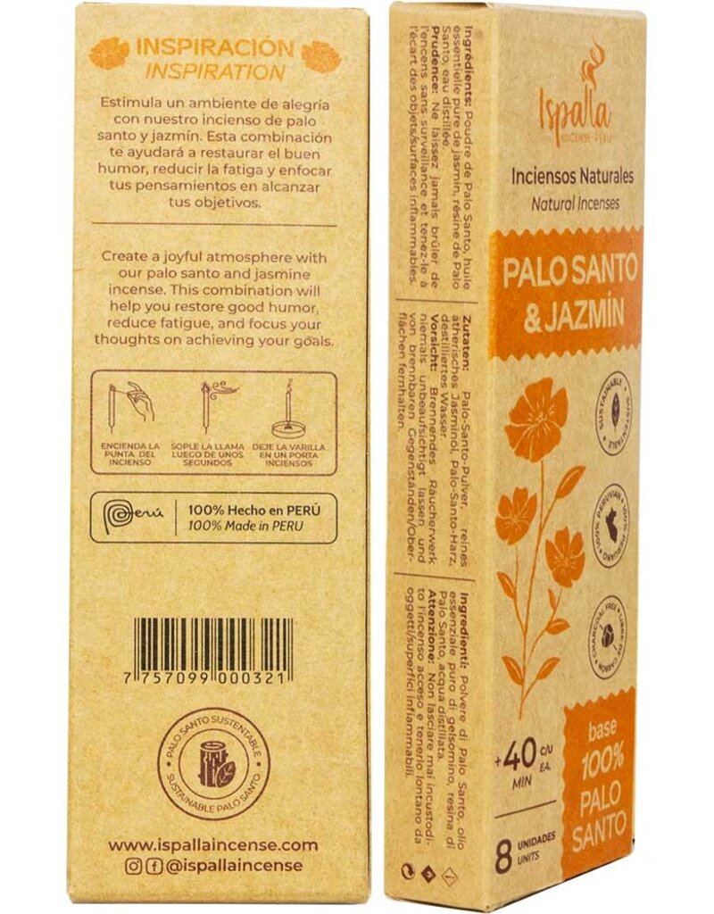 Incense - Ispalla Natural Palo Santo & Jasmine- 73170