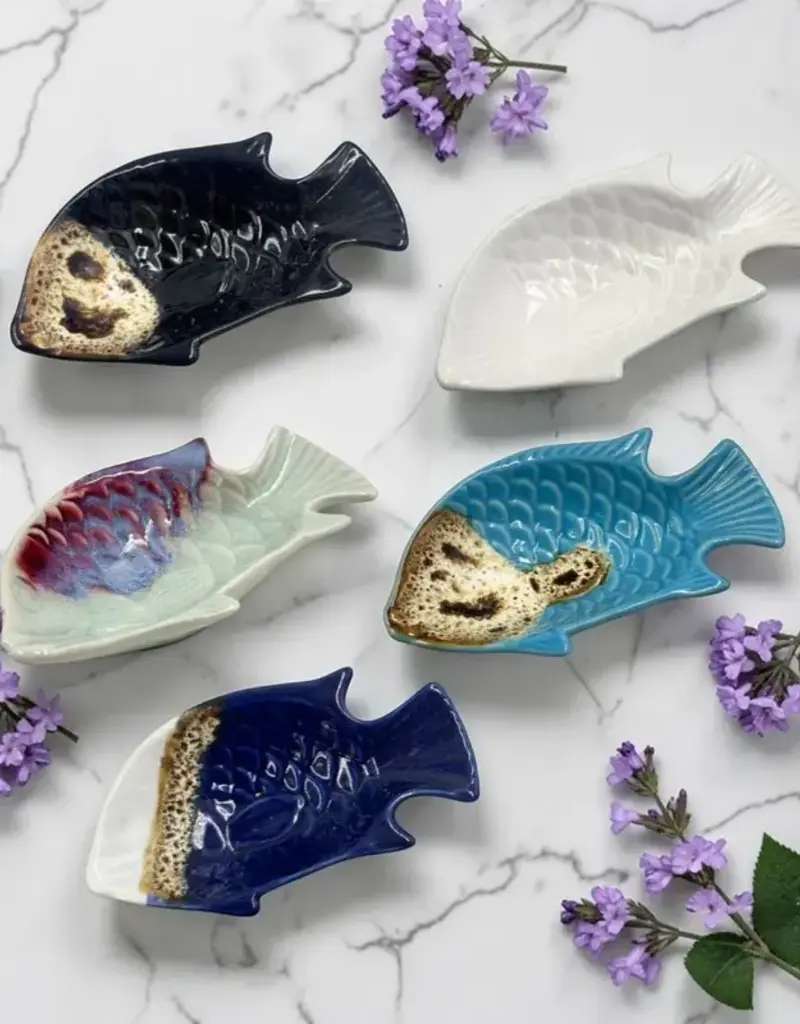 Ceramic Fish Trinket Dish - Assorted