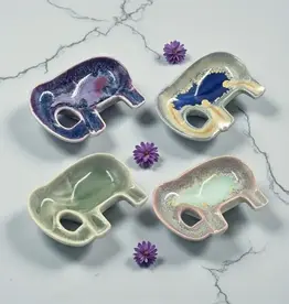 Ceramic Elephant Trinket Dish - Assorted