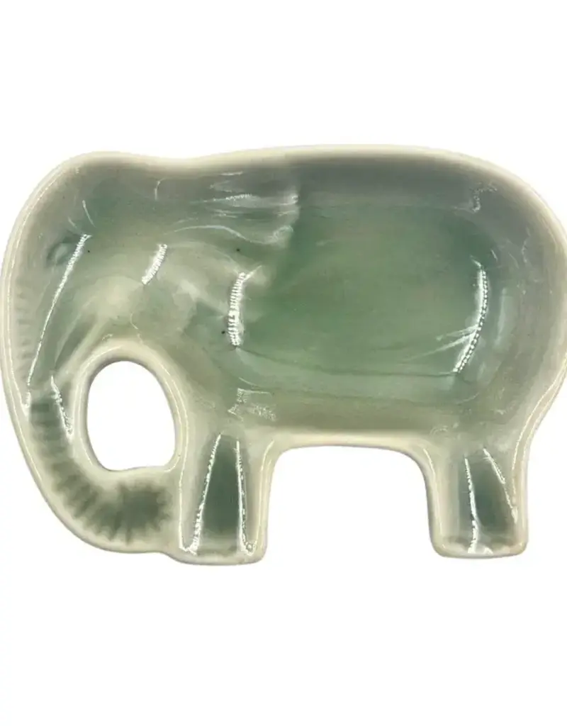 Ceramic Elephant Trinket Dish - Assorted