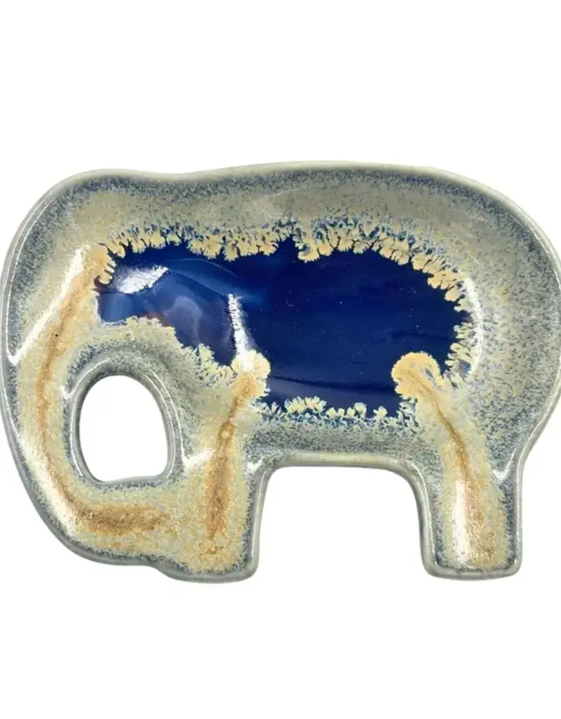 Ceramic Elephant Trinket Dish - Assorted