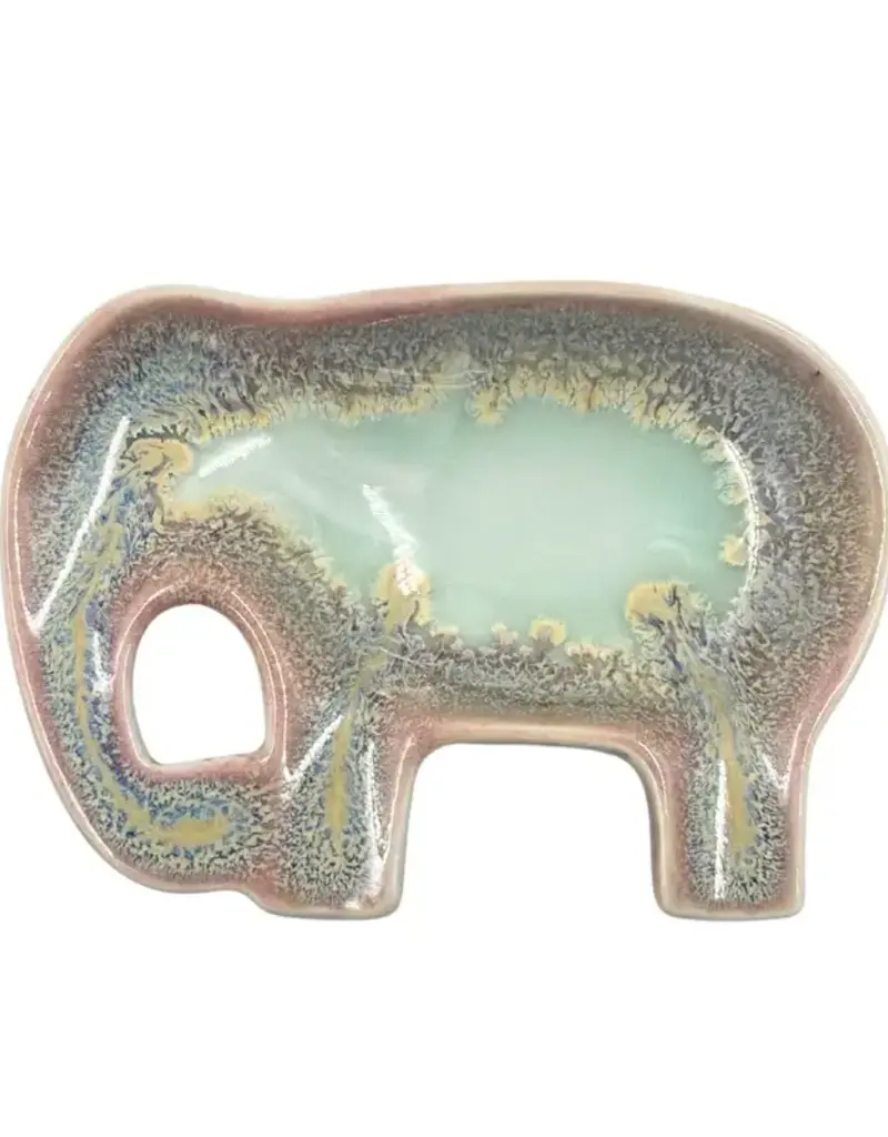 Ceramic Elephant Trinket Dish - Assorted