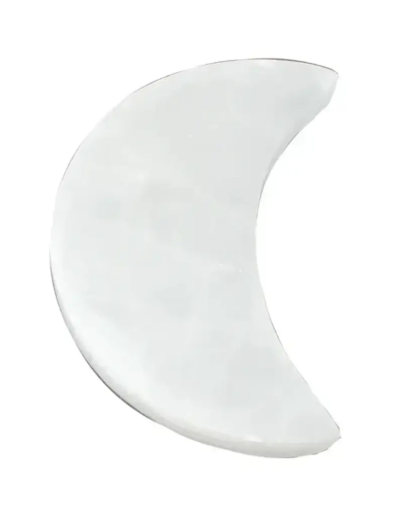 Selenite - Half Moon Plain Coaster - SEL-SHMP21
