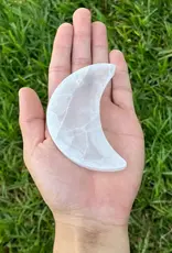 Selenite - Half Moon Plain Coaster - SEL-SHMP21