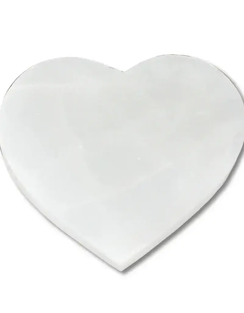 Selenite - Heart Flat Charging Plate