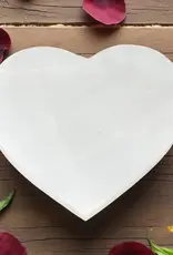Selenite - Heart Flat Charging Plate