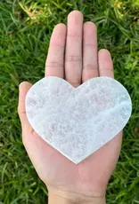 Selenite - Heart Flat Charging Plate