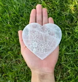 Selenite - Heart with Half Moon Charging Plate - SEL-HMH