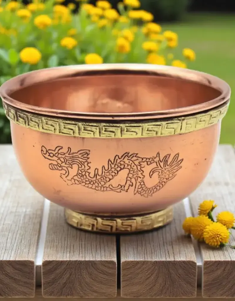Copper Bowl - Dragon, Natural Finish