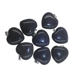Heart Pendant - Blue Goldstone