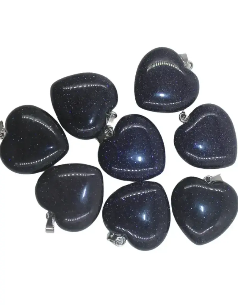 Heart Pendant - Blue Goldstone