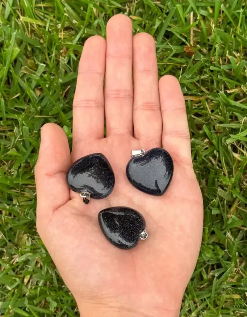 Heart Pendant - Blue Goldstone