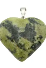 Heart Pendant - Olive Serpentine