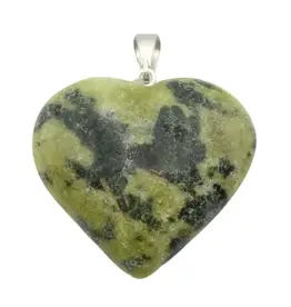 Heart Pendant - Olive Serpentine