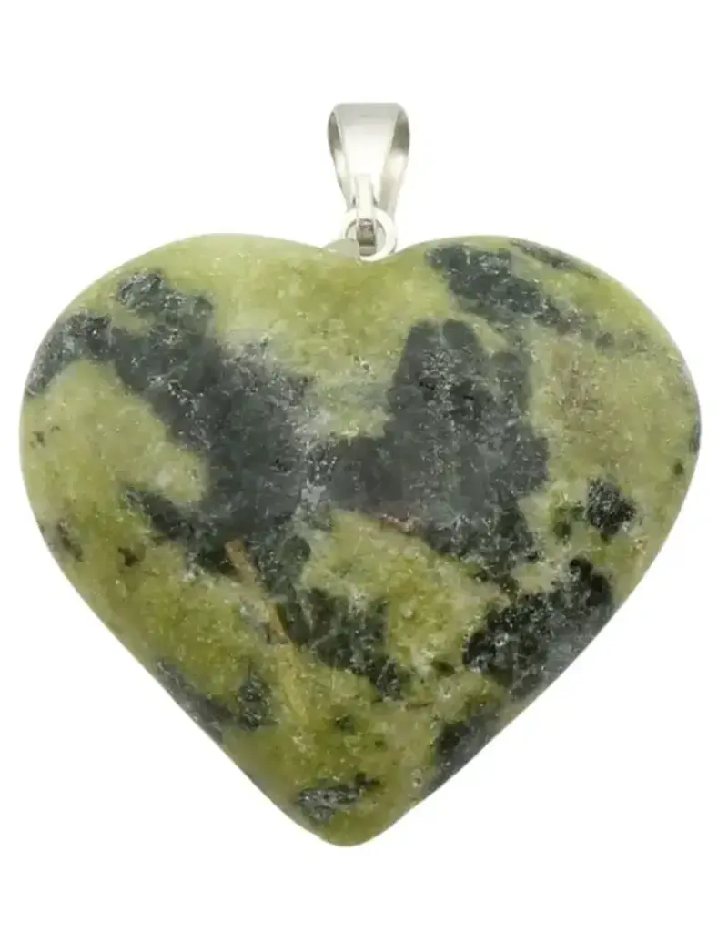 Heart Pendant - Olive Serpentine