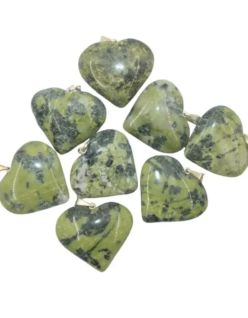 Heart Pendant - Olive Serpentine