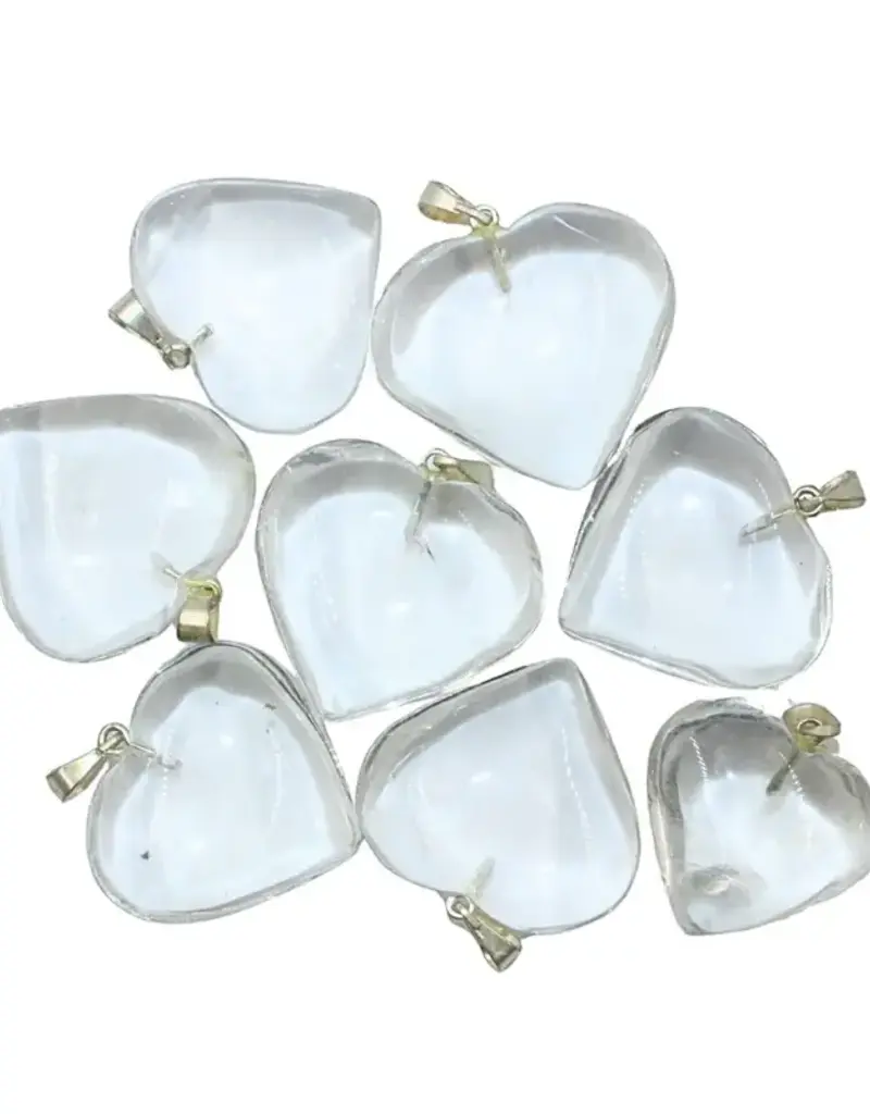 Heart Pendant - Clear Quartz