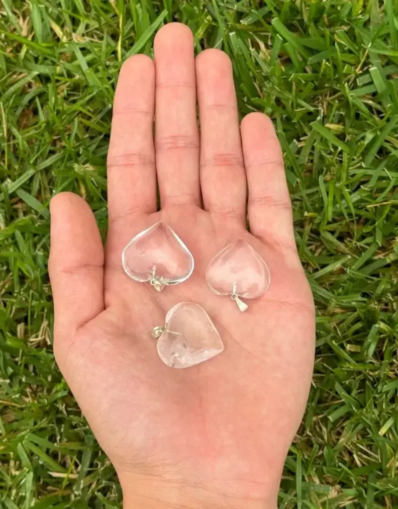 Heart Pendant - Clear Quartz