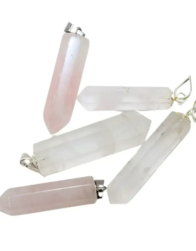 Point Pendant - Rose Quartz- PP-RQP11