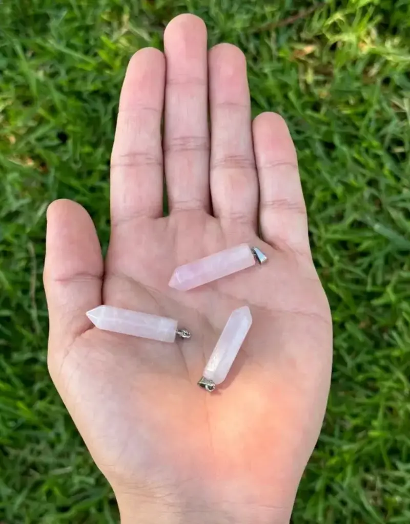Point Pendant - Rose Quartz- PP-RQP11