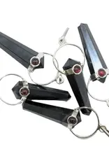 Point Pendant - Shungite and Garnet - PP-SGP