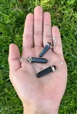 Point Pendant - Shungite and Garnet