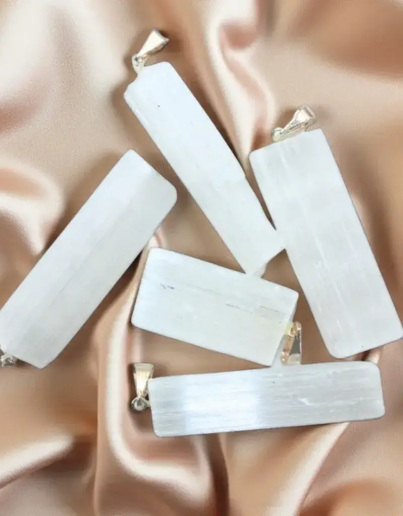 Point Pendant - Selenite Raw