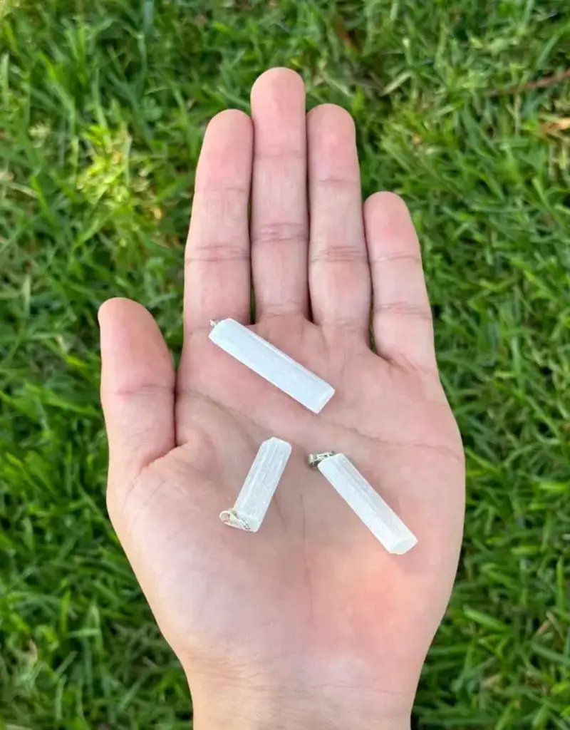Point Pendant - Selenite Raw