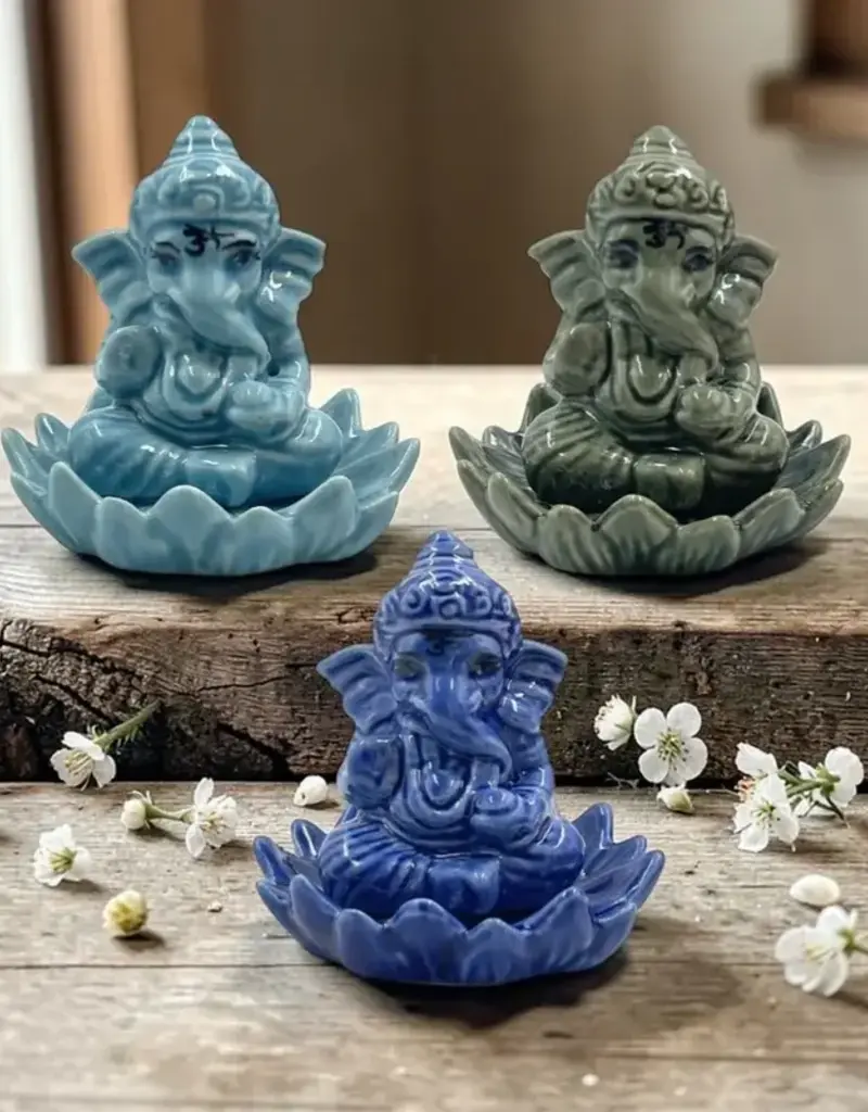 Ganesh Ceramic Incense Holder - Assorted - IBHC-GA