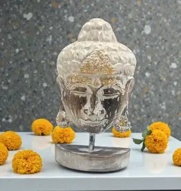 White Buddha Head Statue