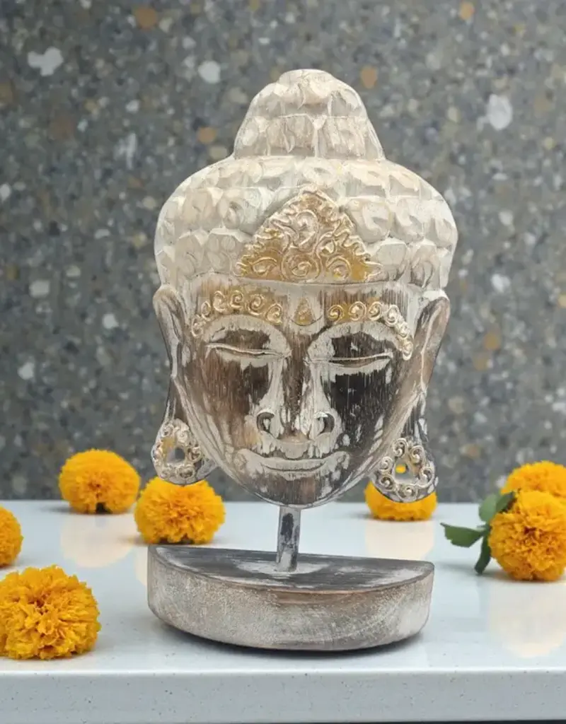 White Buddha Head Statue