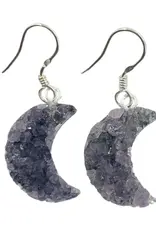 Earrings - Amethyst Moon- Sterling Silver