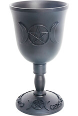 Cast Iron Goblet - Triple Moon with Pentacle