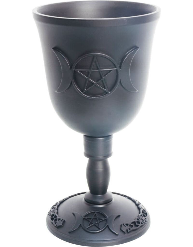 Cast Iron Goblet - Triple Moon with Pentacle