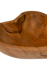 Teak Heart Bowl - 5" L x 5" W x 1.5" H- 64882