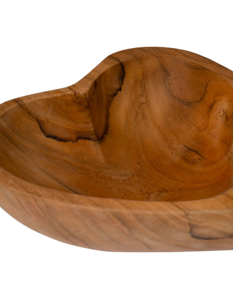 Teak Heart Bowl - 5" L x 5" W x 1.5" H- 64882