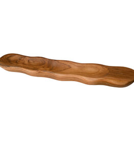 Teak Incense Holder- 9.75" L x 2" W x 0.25" H- 64895