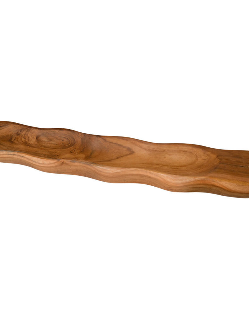 Teak Incense Holder- 9.75" L x 2" W x 0.25" H- 64895