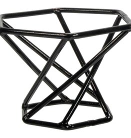 Metal Gemstone Sphere Stand Twist - Matte Black
