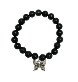 Black Obsidian Braacelet with Hope Butterfly