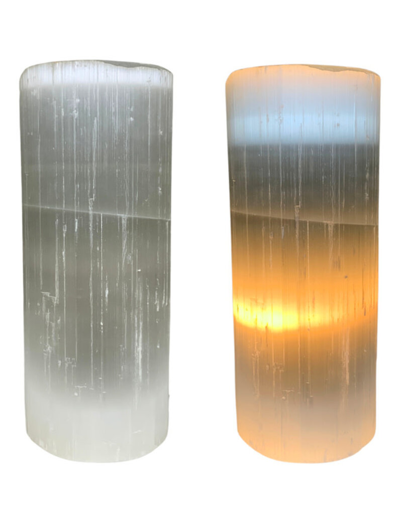 Selenite Cylinder Lamp - Small