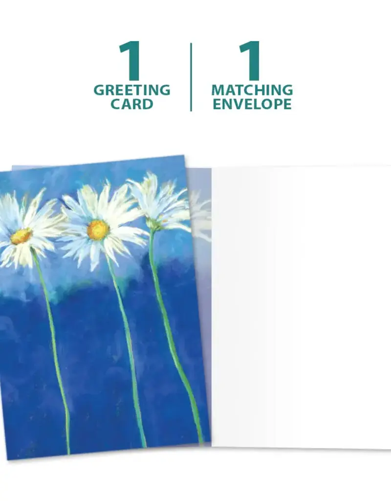 All Occasion Card - Daisies on Blue - 19390